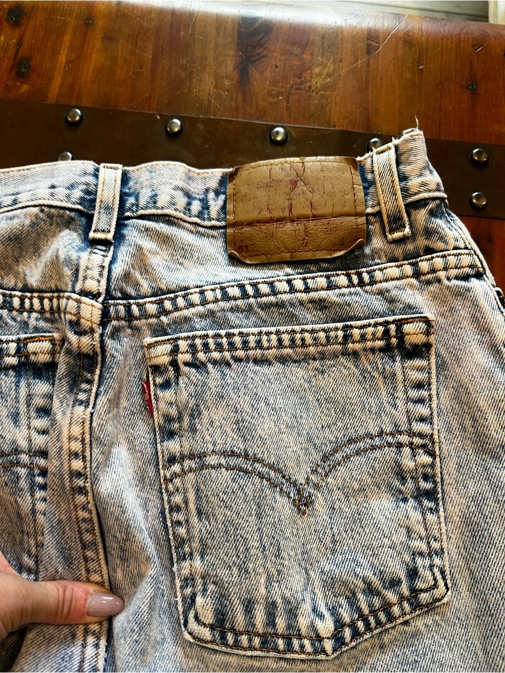 Levi's acid wash tapered jeans